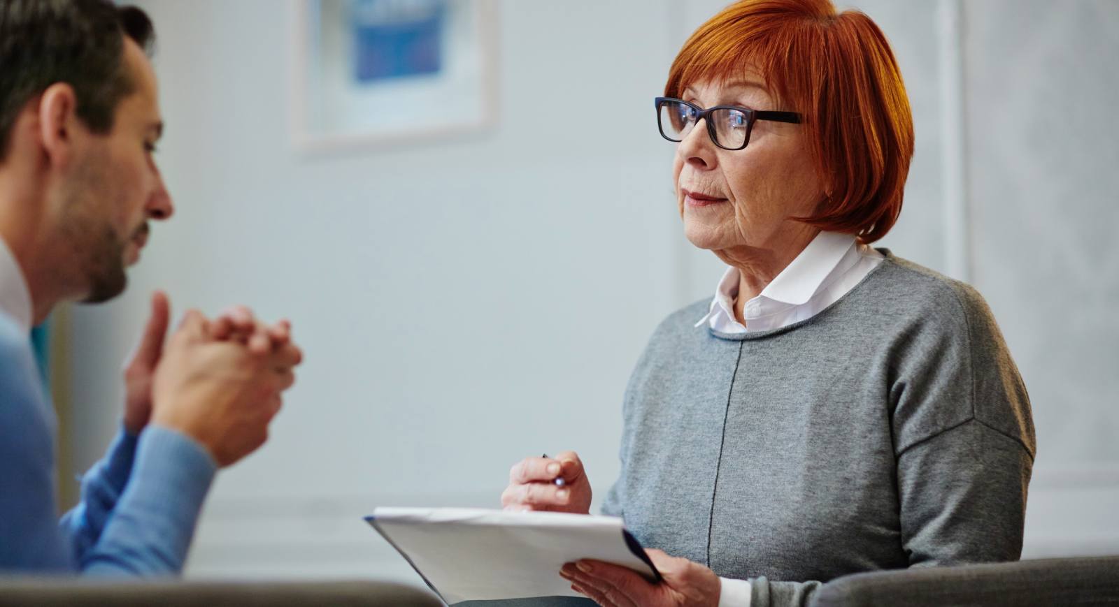Man Explaining Her Problems To Psychiatrist